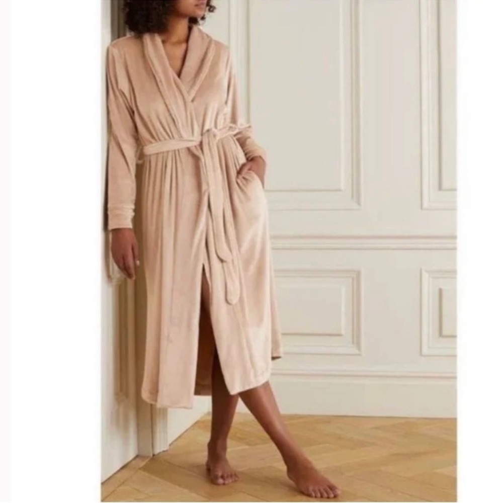 SKIMS Velour Wrap Robe in Honey S NWT